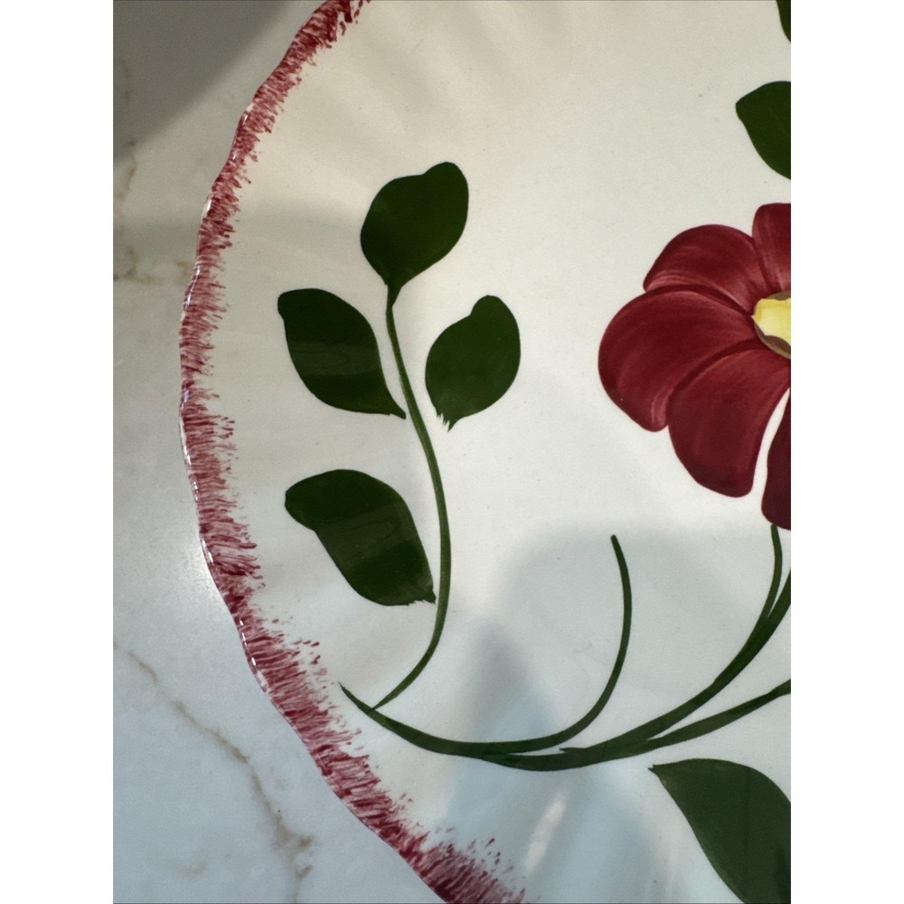 Blue Ridge Southern Potteries Made In USA Rock Rose 9 In Plate Hand Painted - Picture 6 of 9